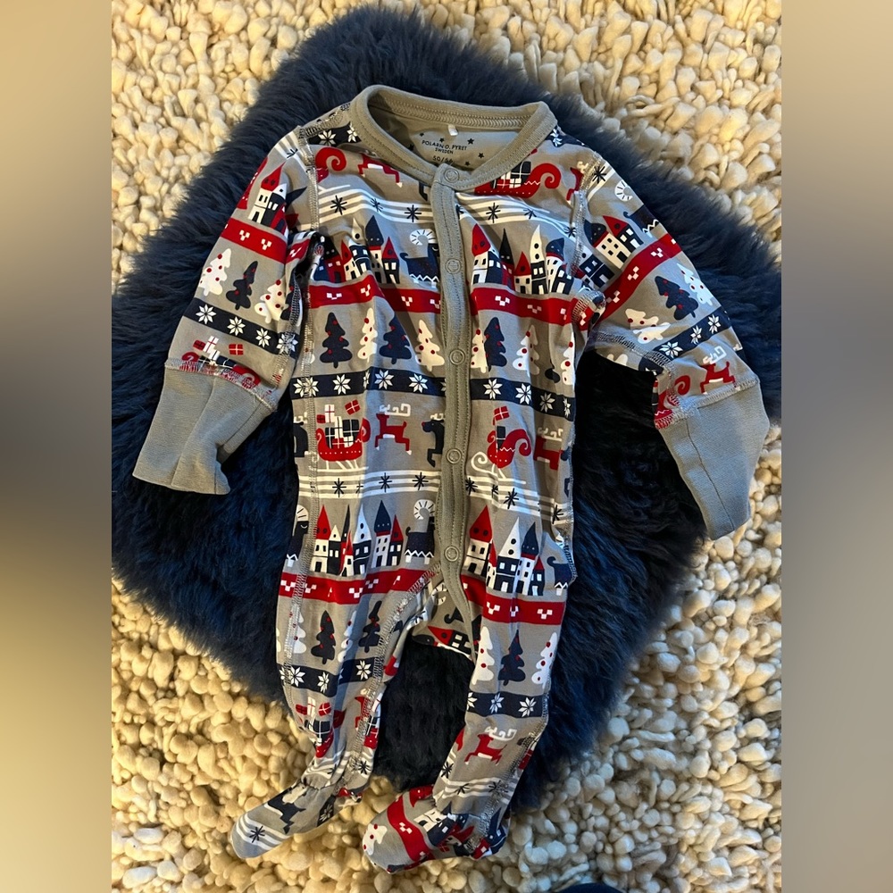 Polarn O. Pyret festive footie onesie
